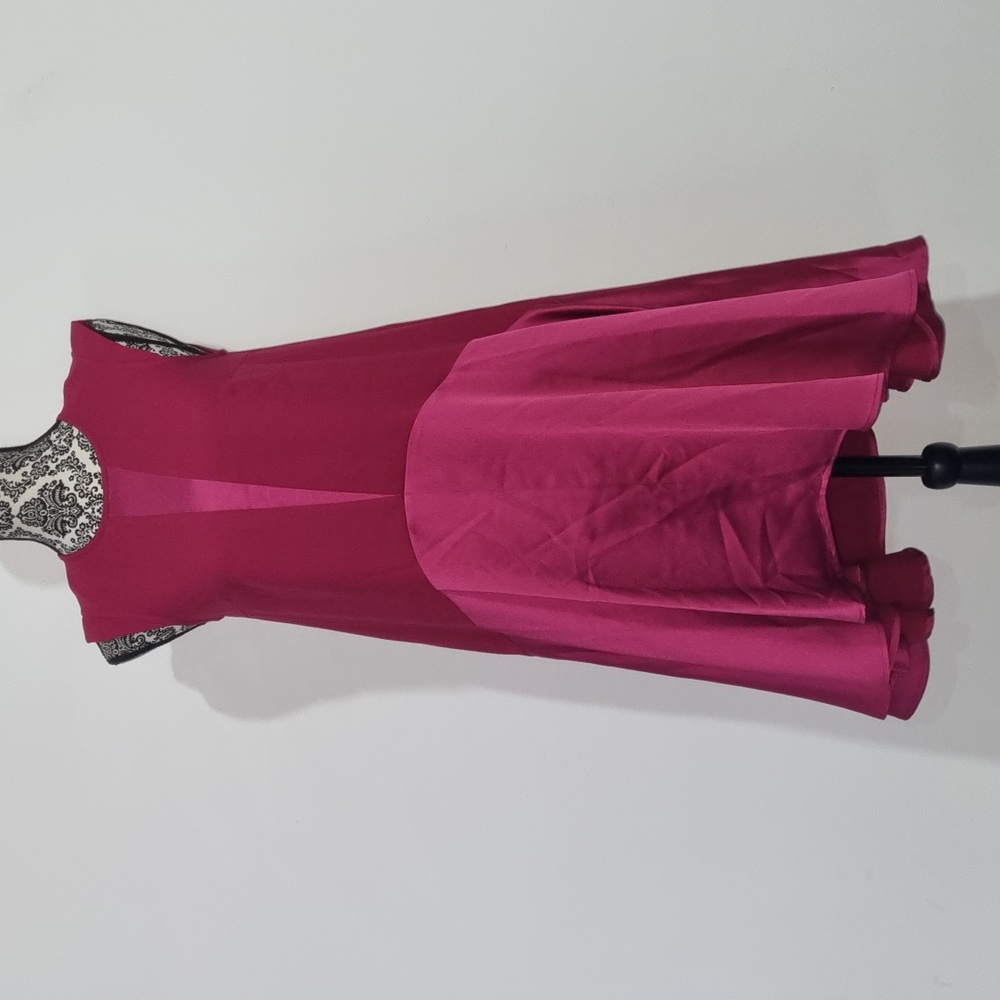 Y-A-S, yasvinchy dress, deep pink, has pockets, capped sleeve BNWOT, size 8 - Picture 3 of 11